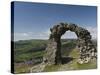 Ruins of Dinas Bran Castle and Village of Llangollen Below, Denbighshire-Richard Maschmeyer-Stretched Canvas
