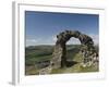 Ruins of Dinas Bran Castle and Village of Llangollen Below, Denbighshire-Richard Maschmeyer-Framed Photographic Print