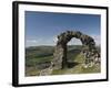 Ruins of Dinas Bran Castle and Village of Llangollen Below, Denbighshire-Richard Maschmeyer-Framed Photographic Print