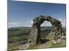 Ruins of Dinas Bran Castle and Village of Llangollen Below, Denbighshire-Richard Maschmeyer-Mounted Photographic Print