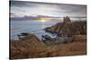 Ruins of Dunskey Castle on rugged coastline at sunset-Stuart Black-Stretched Canvas