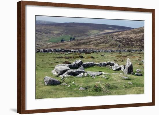 Ruins of Early Bronze Age House, About 3500 Years Old, Grimspound-David Lomax-Framed Photographic Print