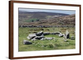 Ruins of Early Bronze Age House, About 3500 Years Old, Grimspound-David Lomax-Framed Photographic Print