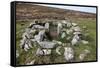 Ruins of Early Bronze Age House, About 3500 Years Old, Grimspound-David Lomax-Framed Stretched Canvas