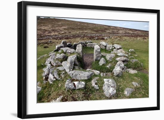 Ruins of Early Bronze Age House, About 3500 Years Old, Grimspound-David Lomax-Framed Photographic Print