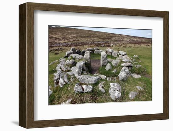 Ruins of Early Bronze Age House, About 3500 Years Old, Grimspound-David Lomax-Framed Photographic Print