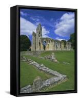 Ruins of Glastonbury Abbey, Glastonbury, Somerset, England, UK-Chris Nicholson-Framed Stretched Canvas