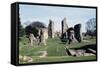 Ruins of Glastonbury Abbey, Somerset, England, United Kingdom-null-Framed Stretched Canvas