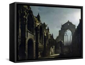 Ruins of Holyrood Chapel-Louis Jacques Mande Daguerre-Framed Stretched Canvas