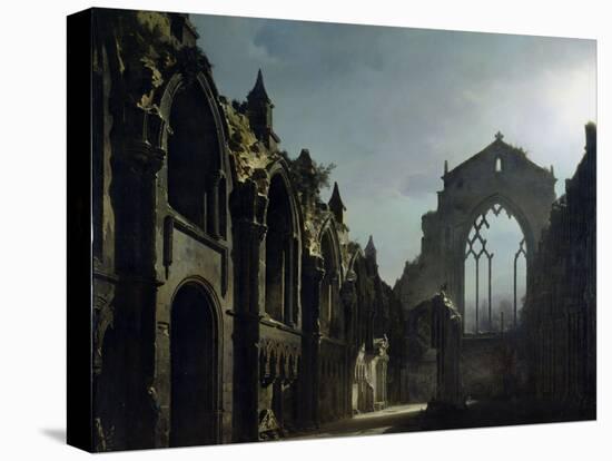 Ruins of Holyrood Chapel-Louis Jacques Mande Daguerre-Stretched Canvas