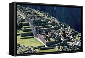 Ruins of Inca City in Morning Light, Machu Picchu, Urubamba Province, Peru-Walter Rawlings-Framed Stretched Canvas