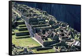 Ruins of Inca City in Morning Light, Machu Picchu, Urubamba Province, Peru-Walter Rawlings-Framed Stretched Canvas