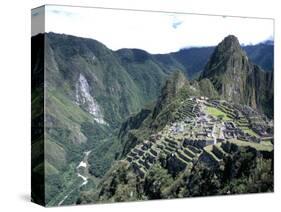 Ruins of Inca Town Site, Seen from South, with Rio Urabamba Below, Unesco World Heritage Site-Tony Waltham-Stretched Canvas