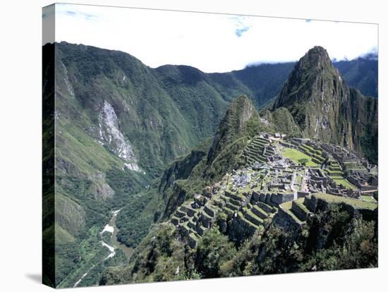 Ruins of Inca Town Site, Seen from South, with Rio Urabamba Below, Unesco World Heritage Site-Tony Waltham-Stretched Canvas