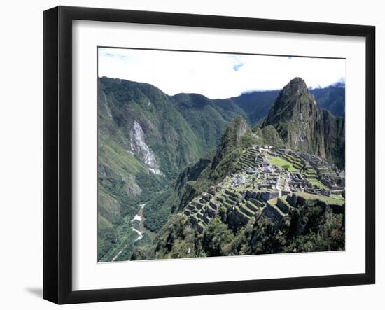 Ruins of Inca Town Site, Seen from South, with Rio Urabamba Below, Unesco World Heritage Site-Tony Waltham-Framed Photographic Print