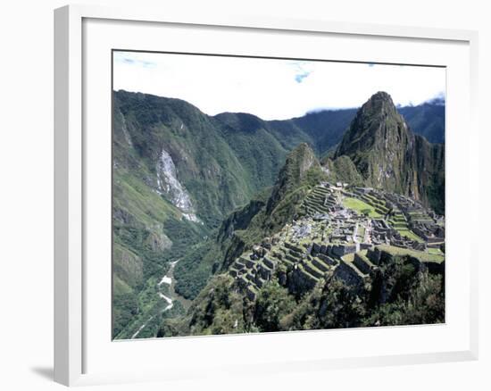 Ruins of Inca Town Site, Seen from South, with Rio Urabamba Below, Unesco World Heritage Site-Tony Waltham-Framed Photographic Print