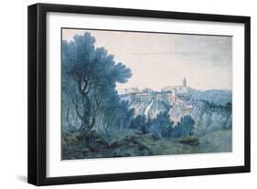 Ruins of Maecenas' Villa and Villa D'este at Tivoli (W/C on Paper)-Thomas Jones-Framed Giclee Print