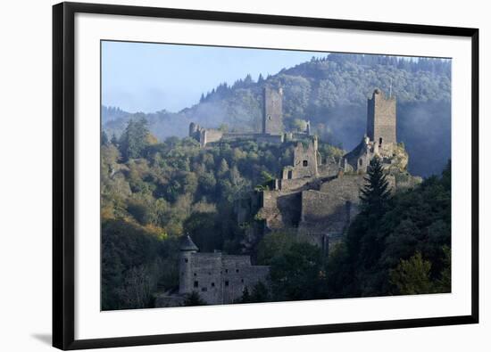 Ruins of Oberburg and Niederburg Castles, Manderscheid, Eifel, Rhineland-Palatinate, Germany, Europ-Hans-Peter Merten-Framed Photographic Print