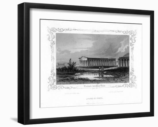 Ruins of Paestum, Italy, 19th Century-J Poppel-Framed Giclee Print