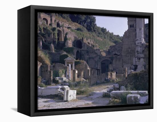 Ruins of Pompeii, Destroyed in Volcanic Eruption of Ad 79, Pompeii, Campania, Italy-Walter Rawlings-Framed Stretched Canvas