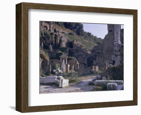 Ruins of Pompeii, Destroyed in Volcanic Eruption of Ad 79, Pompeii, Campania, Italy-Walter Rawlings-Framed Photographic Print