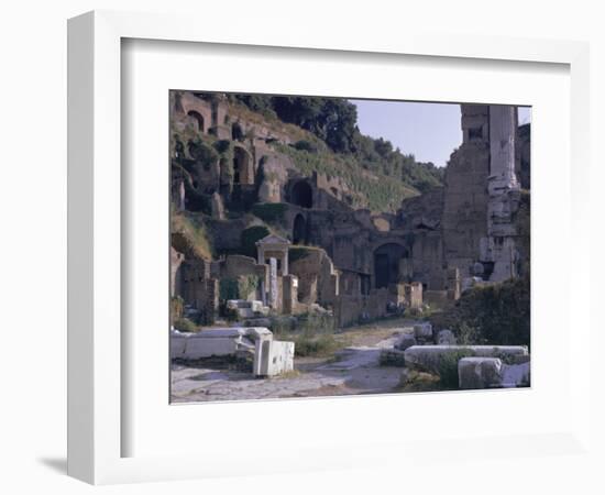 Ruins of Pompeii, Destroyed in Volcanic Eruption of Ad 79, Pompeii, Campania, Italy-Walter Rawlings-Framed Photographic Print