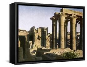 Ruins of portico at the Temple of Luxor, Egypt-English Photographer-Framed Stretched Canvas