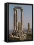 Ruins of Roman Temple of Hercules, Amman, Jordan, 162-66-null-Framed Stretched Canvas