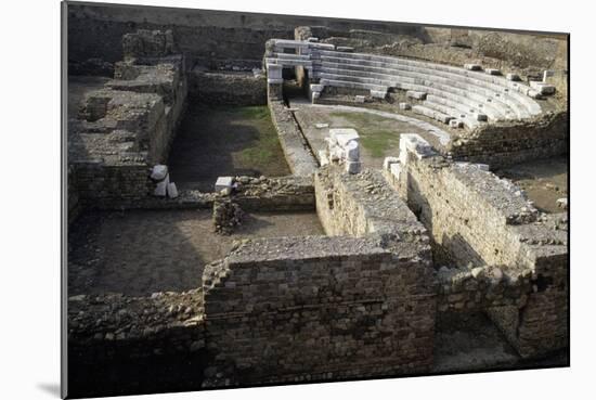 Ruins of Roman Theatre of Albintimilium, Ventimiglia, Liguria, Italy Ad-null-Mounted Giclee Print