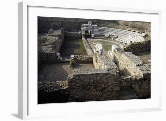 Ruins of Roman Theatre of Albintimilium, Ventimiglia, Liguria, Italy Ad-null-Framed Giclee Print