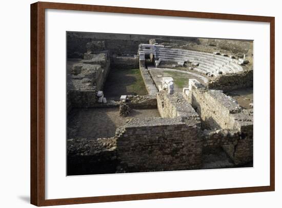 Ruins of Roman Theatre of Albintimilium, Ventimiglia, Liguria, Italy Ad-null-Framed Giclee Print