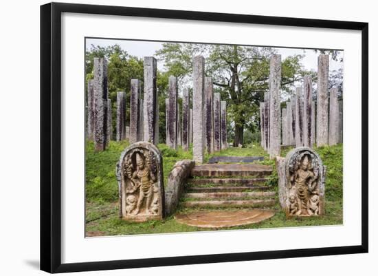 Ruins of Stone Columns at Thuparama Dagoba in the Mahavihara (The Great Monastery)-Matthew Williams-Ellis-Framed Photographic Print
