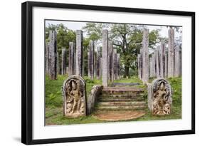 Ruins of Stone Columns at Thuparama Dagoba in the Mahavihara (The Great Monastery)-Matthew Williams-Ellis-Framed Photographic Print