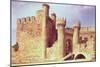 Ruins of the Castle of the Knights Templar, Ponferrada, Spain-null-Mounted Giclee Print