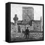 Ruins of the Cathedral and St Martin's Cross, Iona, Argyll and Bute, Scotland, Late 19th Century-George Washington Wilson-Framed Stretched Canvas