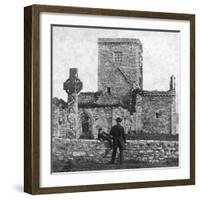 Ruins of the Cathedral and St Martin's Cross, Iona, Argyll and Bute, Scotland, Late 19th Century-George Washington Wilson-Framed Giclee Print