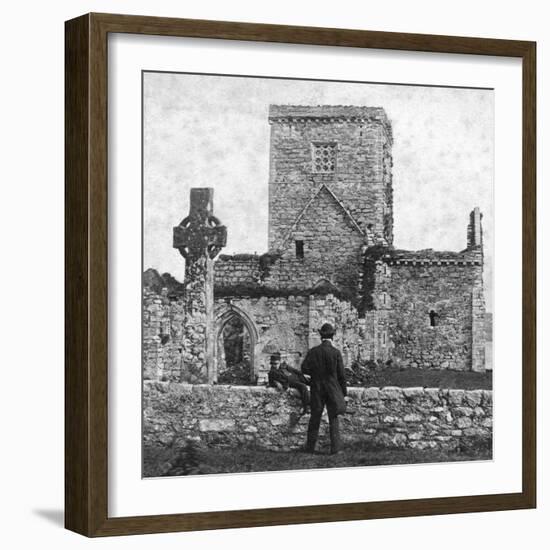 Ruins of the Cathedral and St Martin's Cross, Iona, Argyll and Bute, Scotland, Late 19th Century-George Washington Wilson-Framed Giclee Print