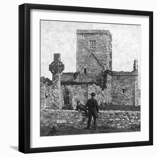 Ruins of the Cathedral and St Martin's Cross, Iona, Argyll and Bute, Scotland, Late 19th Century-George Washington Wilson-Framed Giclee Print