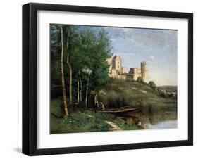 Ruins of the Chateau De Pierrefonds, C.1830-35-Jean-Baptiste-Camille Corot-Framed Giclee Print