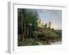 Ruins of the Chateau De Pierrefonds, C.1830-35-Jean-Baptiste-Camille Corot-Framed Giclee Print