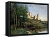 Ruins of the Chateau De Pierrefonds, C.1830-35-Jean-Baptiste-Camille Corot-Framed Stretched Canvas