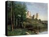 Ruins of the Chateau De Pierrefonds, C.1830-35-Jean-Baptiste-Camille Corot-Stretched Canvas