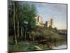 Ruins of the Chateau De Pierrefonds, C.1830-35-Jean-Baptiste-Camille Corot-Mounted Giclee Print