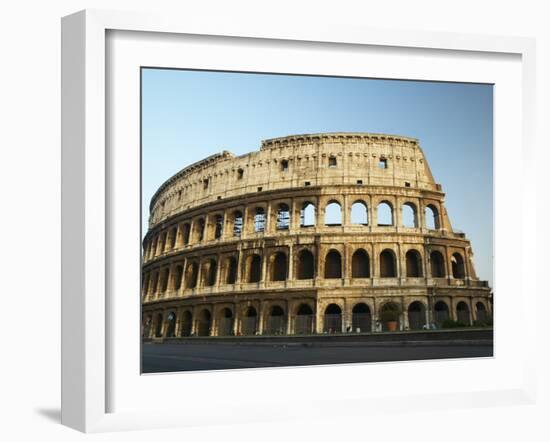 Ruins of the Coliseum in Rome Against Blue Sky-null-Framed Photographic Print