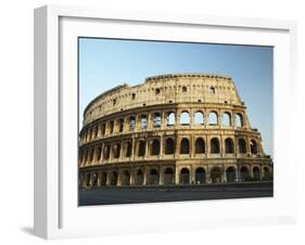 Ruins of the Coliseum in Rome Against Blue Sky-null-Framed Photographic Print