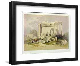 Ruins of the Eastern Portico of the Temple of Baalbec, May 6th 1839-David Roberts-Framed Giclee Print