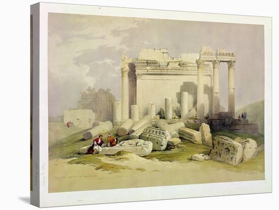 Ruins of the Eastern Portico of the Temple of Baalbec, May 6th 1839-David Roberts-Stretched Canvas