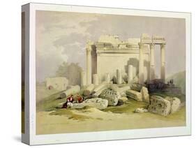 Ruins of the Eastern Portico of the Temple of Baalbec, May 6th 1839-David Roberts-Stretched Canvas