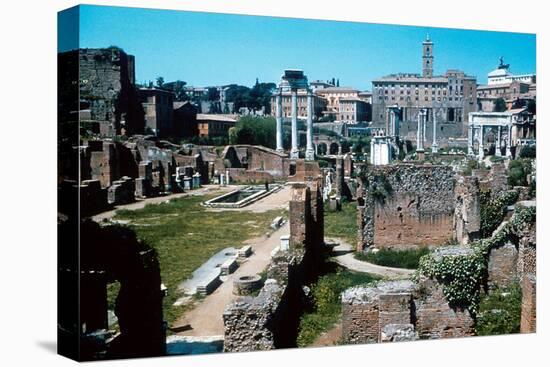 Ruins of the Forum, Rome with the House of the Vestals on the Left-null-Stretched Canvas