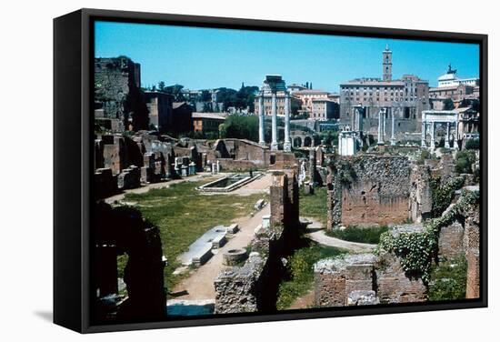 Ruins of the Forum, Rome with the House of the Vestals on the Left-null-Framed Stretched Canvas